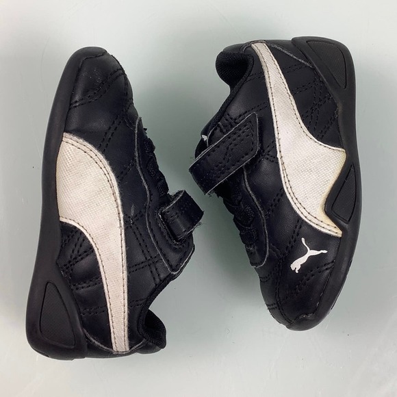 PUMA Tune Cat 3 Sneakers easy on off black & white toddler Size 4C EUC - Picture 8 of 12